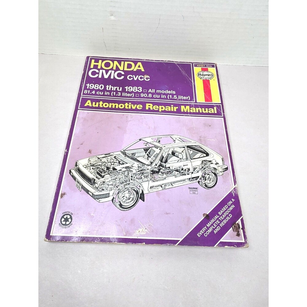 1980-1983 Honda Civic CVCC Repair Manual All Models Haynes 42021